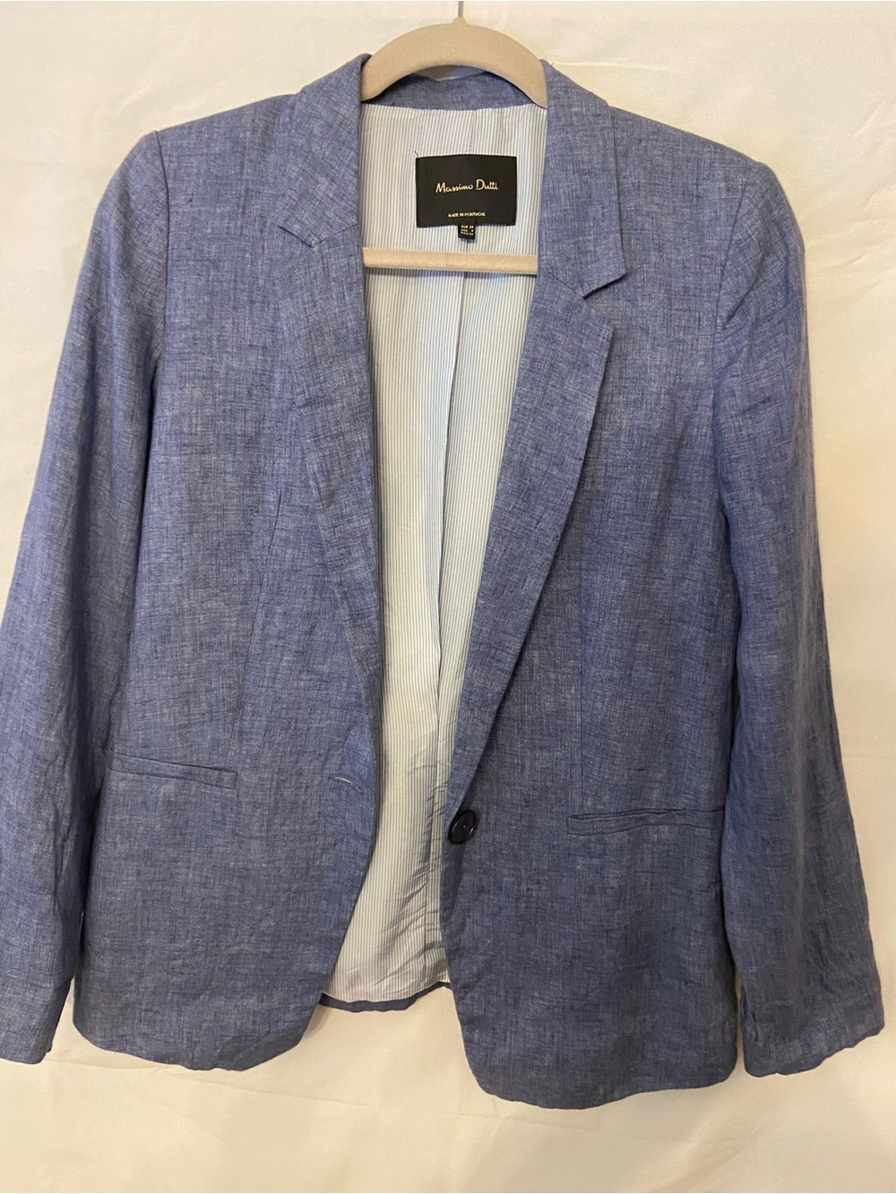 Massimo Dutti Blue Women’s Textured Blazer